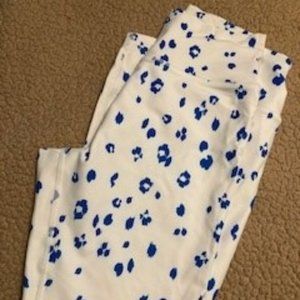 SAGE Leggings - White & Blue - Size M